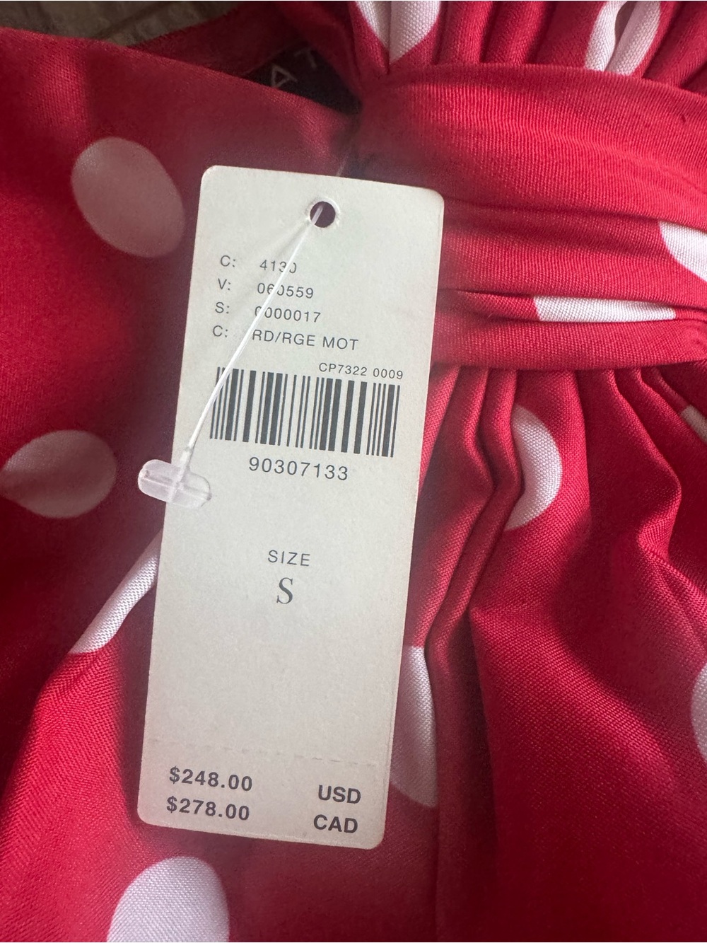 Anthropologie Red Polka Dot One-Shoulder Maxi Dress NWT Small - Picture 3 of 4